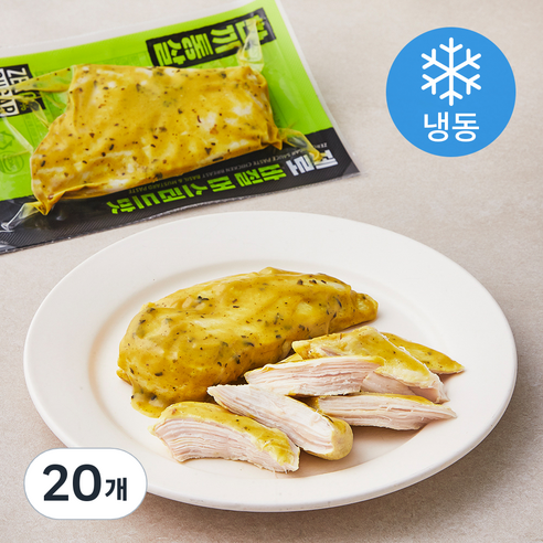 한끼통살 제로 바질머스터드맛 닭가슴살 (냉동), 100g, 1개입, 20개