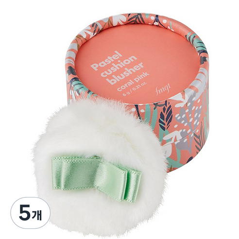 더페이스샵 파스텔 쿠션 블러셔 6g, 02호 코랄핑크, 5개