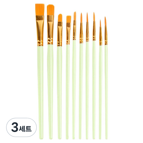 씨티 수채화붓 세트 민트, 3세트, 10종
