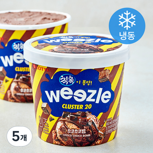 롯데웰푸드 위즐 초코초코밤 아이스크림 (냉동), 5개, 1개입, 660ml