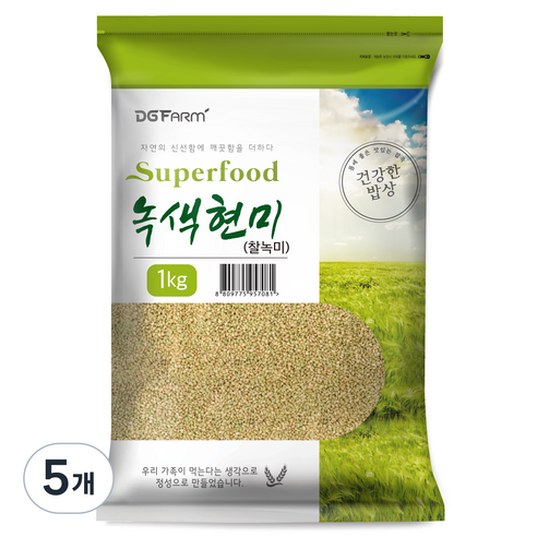 건강한밥상 녹색현미, 1kg, 5개
