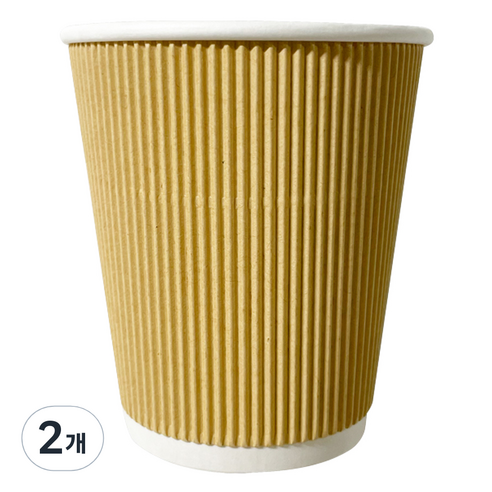 대한 3중 웨이브 크라프트 종이컵 240ml 아이보리, 2개, 50개입