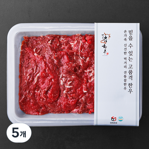 전통참한우 1등급 불고기용 (냉장), 600g, 5개