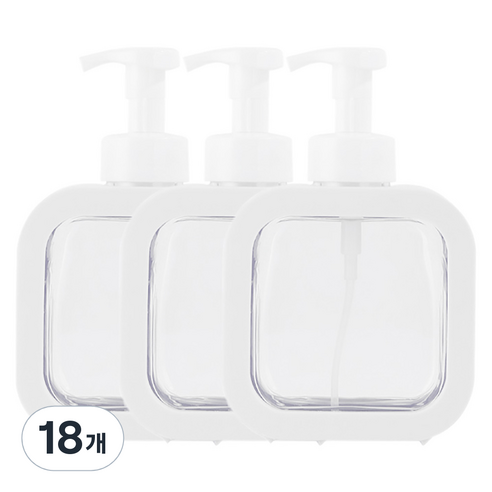 아리코 핸드워시 거품용기 디스펜서 500ml, 화이트, 18개