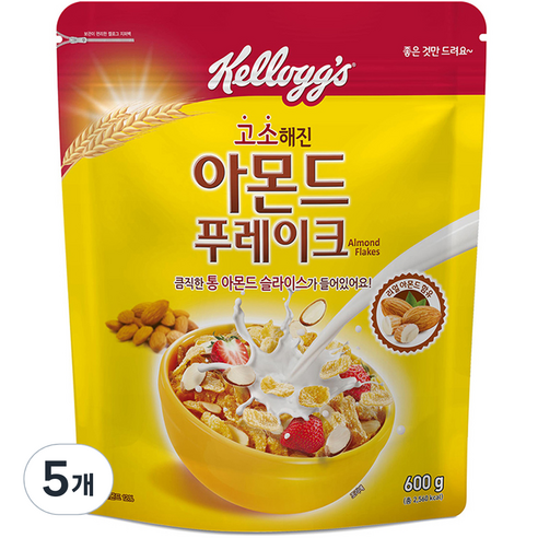 켈로그 아몬드 푸레이크, 600g, 5개
