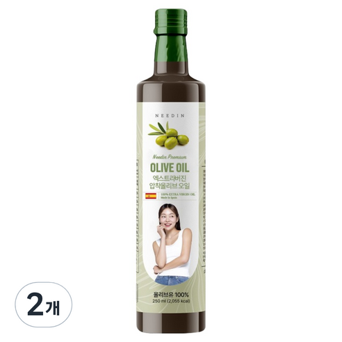 니드인 엑스트라버진 압착올리브 오일, 2개, 250ml
