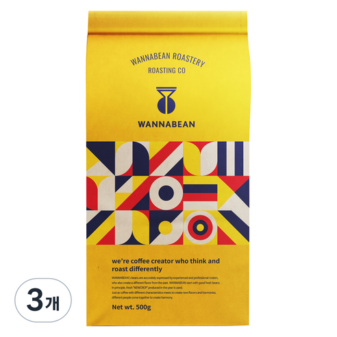 워너빈 시그니쳐 블렌디드 원두커피, 500g, 3개, 홀빈(분쇄안함)