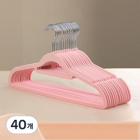 솔브리빙 논슬립 내구성 좋은 옷걸이 38cm, 핑크, 40개