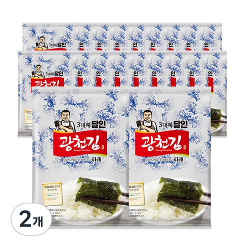 광천김 3대째 달인 파래 전장김, 400g, 2개
