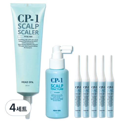 CP-1 티트리솔트 스케일러 샴푸 250ml + 티트리 두피 미스트 100ml + 티트리 스케일러 면봉 2ml x 5p, 4세트