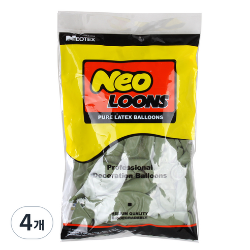 네오룬스 30cm 라운드풍선 50p, 올리브그린, 4개