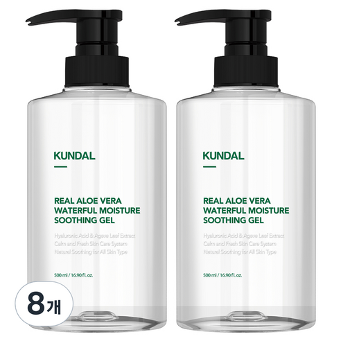 쿤달 리얼 알로에 베라 모이스처 수딩젤, 8개, 500ml