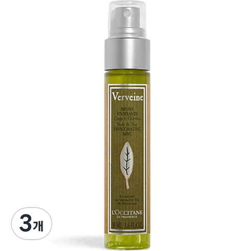 록시땅 버베나 바디 앤 헤어 인비고레이팅 미스트, 50ml, 3개
