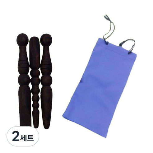 흑단형 지압봉 3종 세트, 2세트, 혼합색상