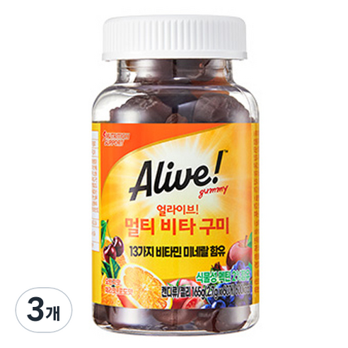 얼라이브 멀티 비타 구미, 60정, 3개
