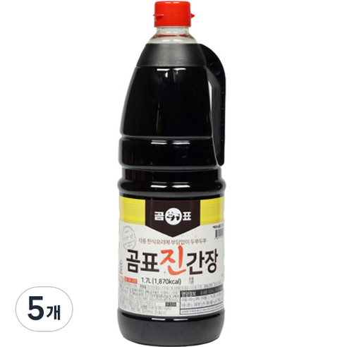 곰표 진간장, 1.7L, 5개