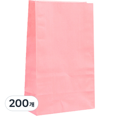 마켓감성 컬러풀 종이봉투, 핑크, 200개