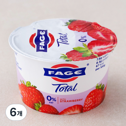 파예 그릭 요거트 무지방 딸기, 150g, 6개