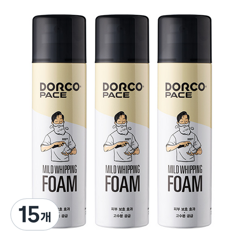 PACE 마일드 휘핑 쉐이빙폼, 250ml, 15개