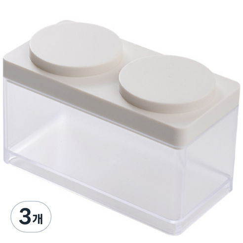 오손 레고 모양 미니 정리함S, 3개, 화이트