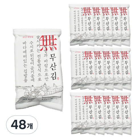 세븐김스 무산김 도시락김, 4g, 48개