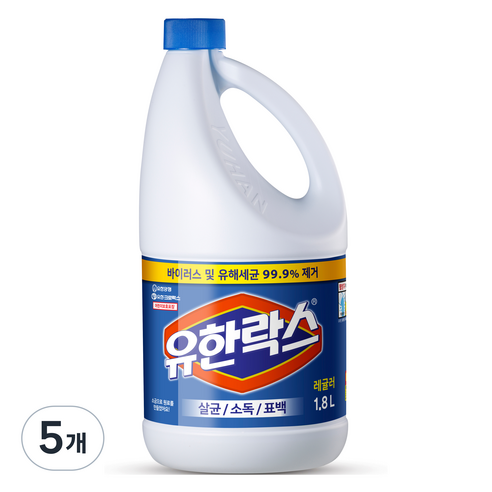 유한락스 멀티액션 레귤러 락스, 1.8L, 5개