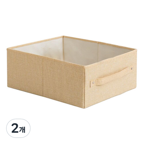 마켓감성 부직포 드레스룸 장롱 정리함 대, 베이지, 2개