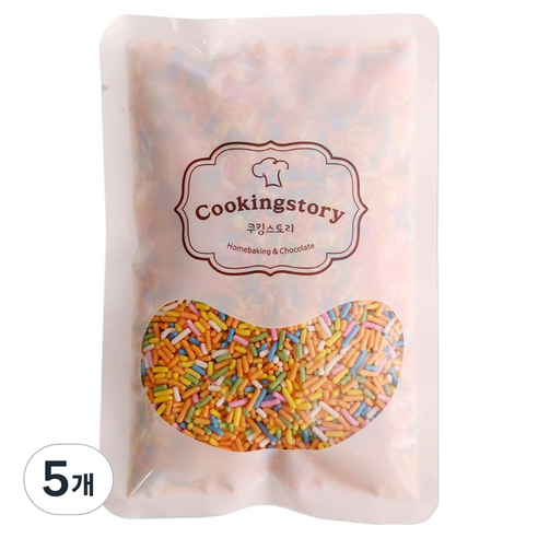 쿠킹스토리 레인보우 스프링클, 100g, 5개