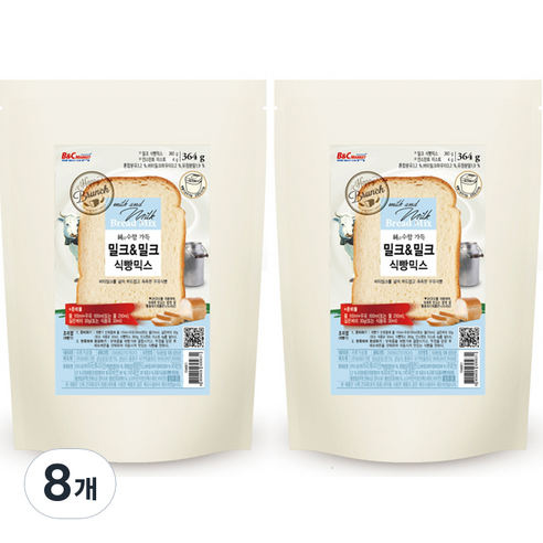 브레드가든 밀크 앤 밀크 식빵믹스, 364g, 8개