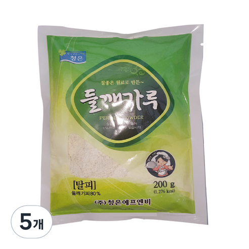 들깨가루 탈피, 200g, 5개