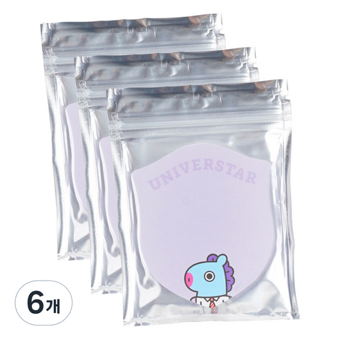 BT21 1단 점착 메모지, MANG, 40개입, 6개