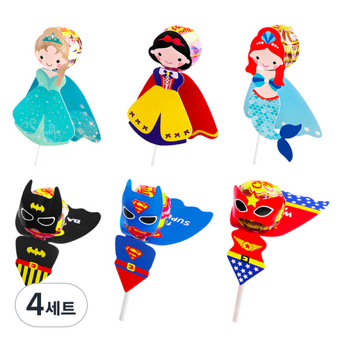 인디케이 프린세스 히어로 혼합 6종 막대사탕페이퍼 36p, 혼합색상, 4세트