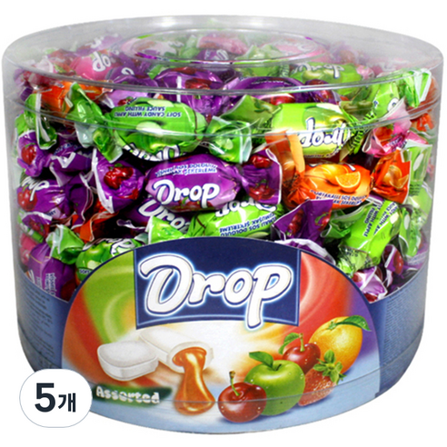 드롭 어소티드 츄잉캔디 통, 1kg, 5개