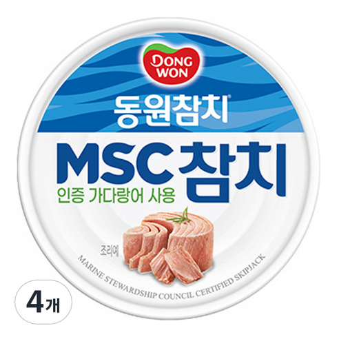 동원 MSC 참치, 4개, 135g