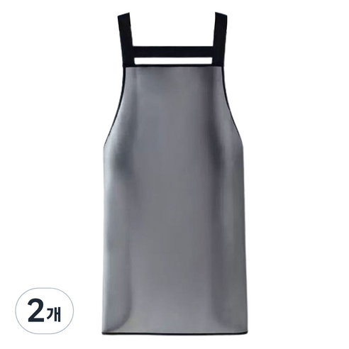 아이엠판다 우레탄 방수 앞치마 110cm, 반투명 블랙, 2개