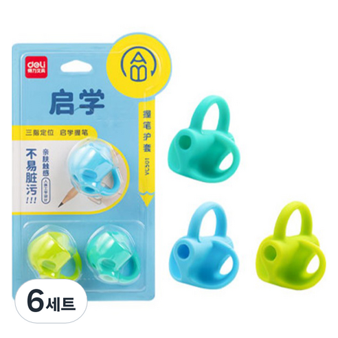 델리 그립 3종 세트 VC501, 민트 + 블루 + 그린, 6세트