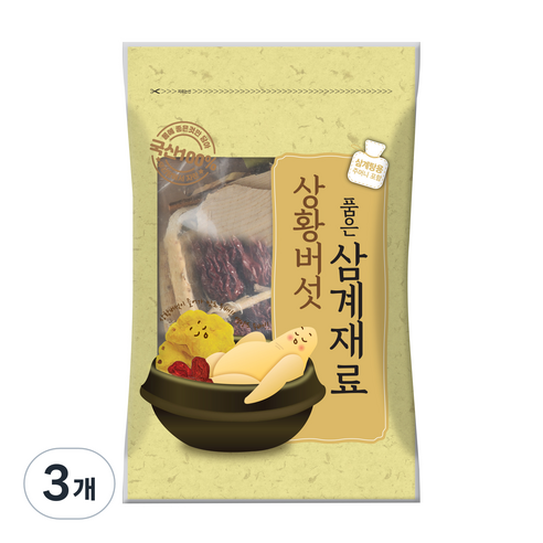 올바른상회 상황버섯 품은 삼계재료, 3개, 100g