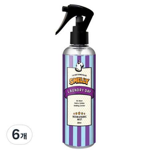 스멜리 룸앤패브릭 런드리데이 250ml, 6개
