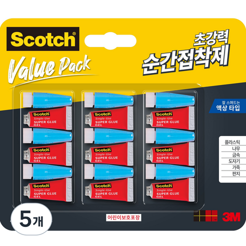 스카치 접착제 멀티팩 일회용 액상타입 9입 클럽팩, 5개