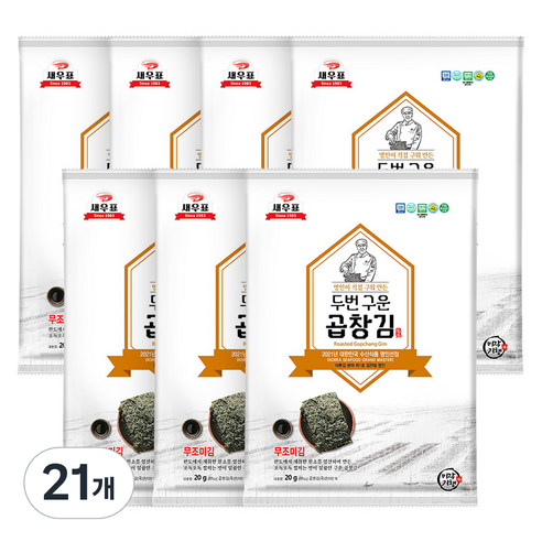 새우표 두번 구운 곱창김, 20g, 21개