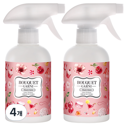 부케가르니 섬유탈취제 블랙체리, 300ml, 4개