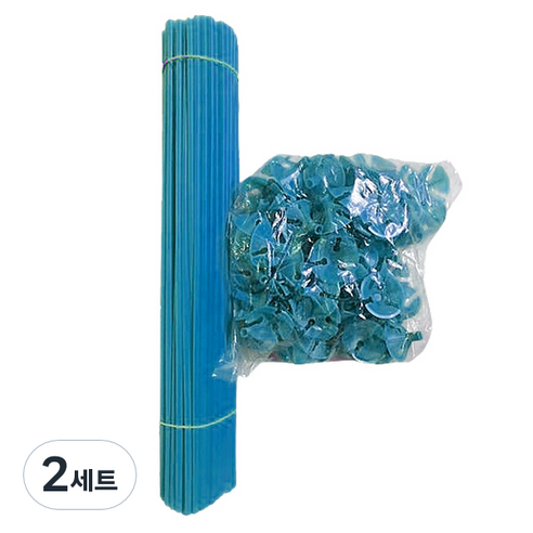 마켓감성 멀티컬러 풍선 홀더 100p + 막대 100p 세트, 블루, 2세트
