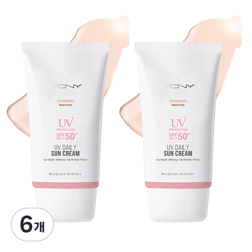 맥퀸뉴욕 유브이 데일리 선크림 매트 피니쉬 SPF50+ PA+++, 50g, 6개