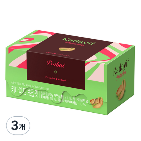 돌리 카다이프 초콜릿 4개입, 320g, 3개