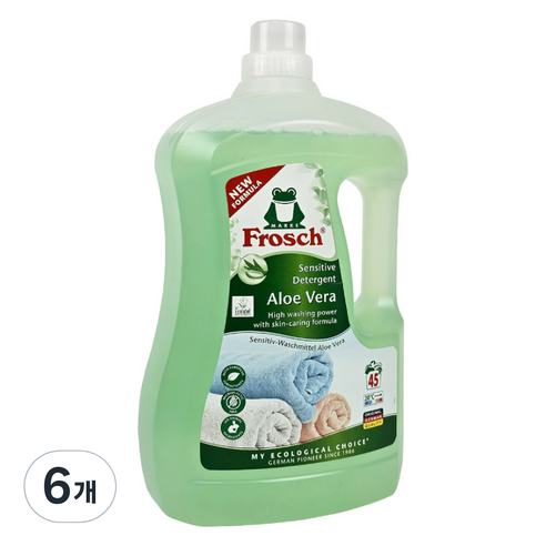 프로쉬 알로에베라 고농축 세탁세제 본품, 3L, 6개