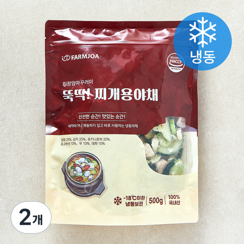 친정엄마꾸러미 뚝딱 찌개용 야채 (냉동), 2개, 500g