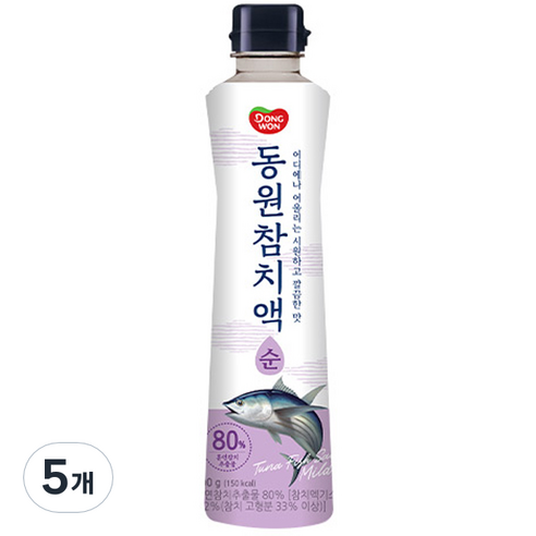 동원 참치액 순, 500g, 5개