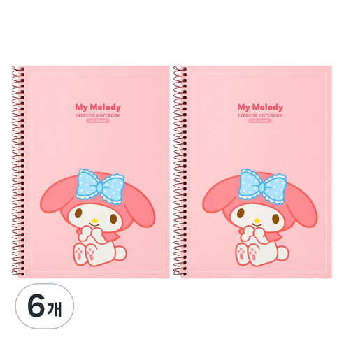 산리오 두꺼운 연습장 v1, 핑크(마이멜로디), 6개