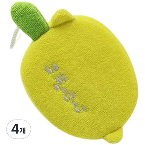 순한 저자극 부드러운 샤워볼, 레몬, 4개, 1개입