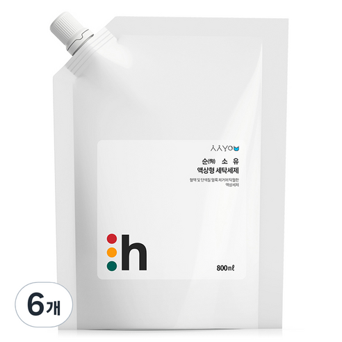순소유 순 恂 소유 액상 세탁세제 리필형, 800ml, 6개